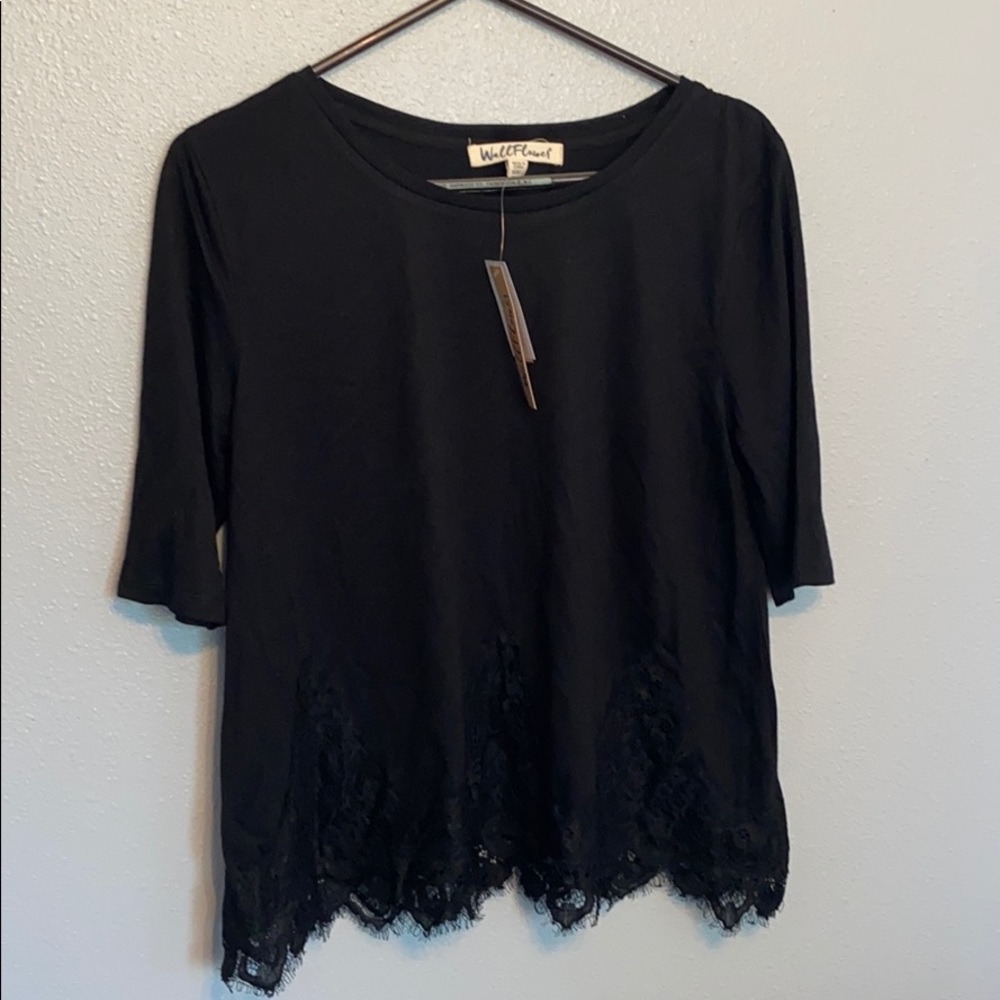 NWT black lace T